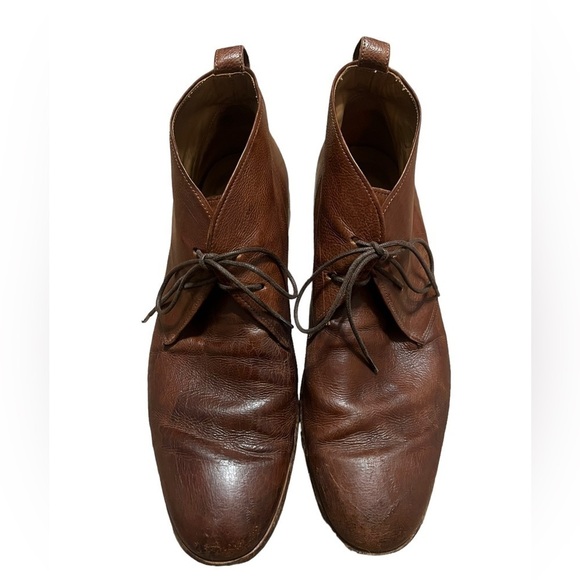 Vince brown leather chukka lace up boot Made in Italy - Picture 2 of 8